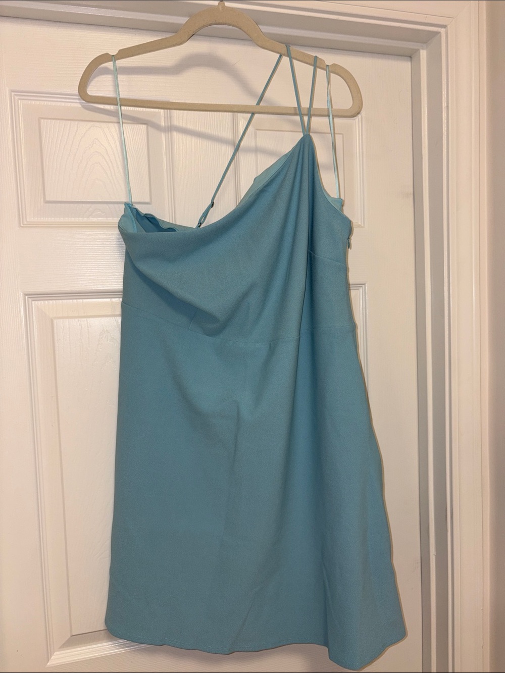 Light Blue Spaghetti-Strap Mini Romper/Dress